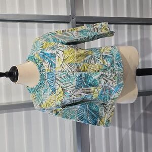 Ruby‎ Road denim style jacket w/faux turquoise stone embellishments Size 10